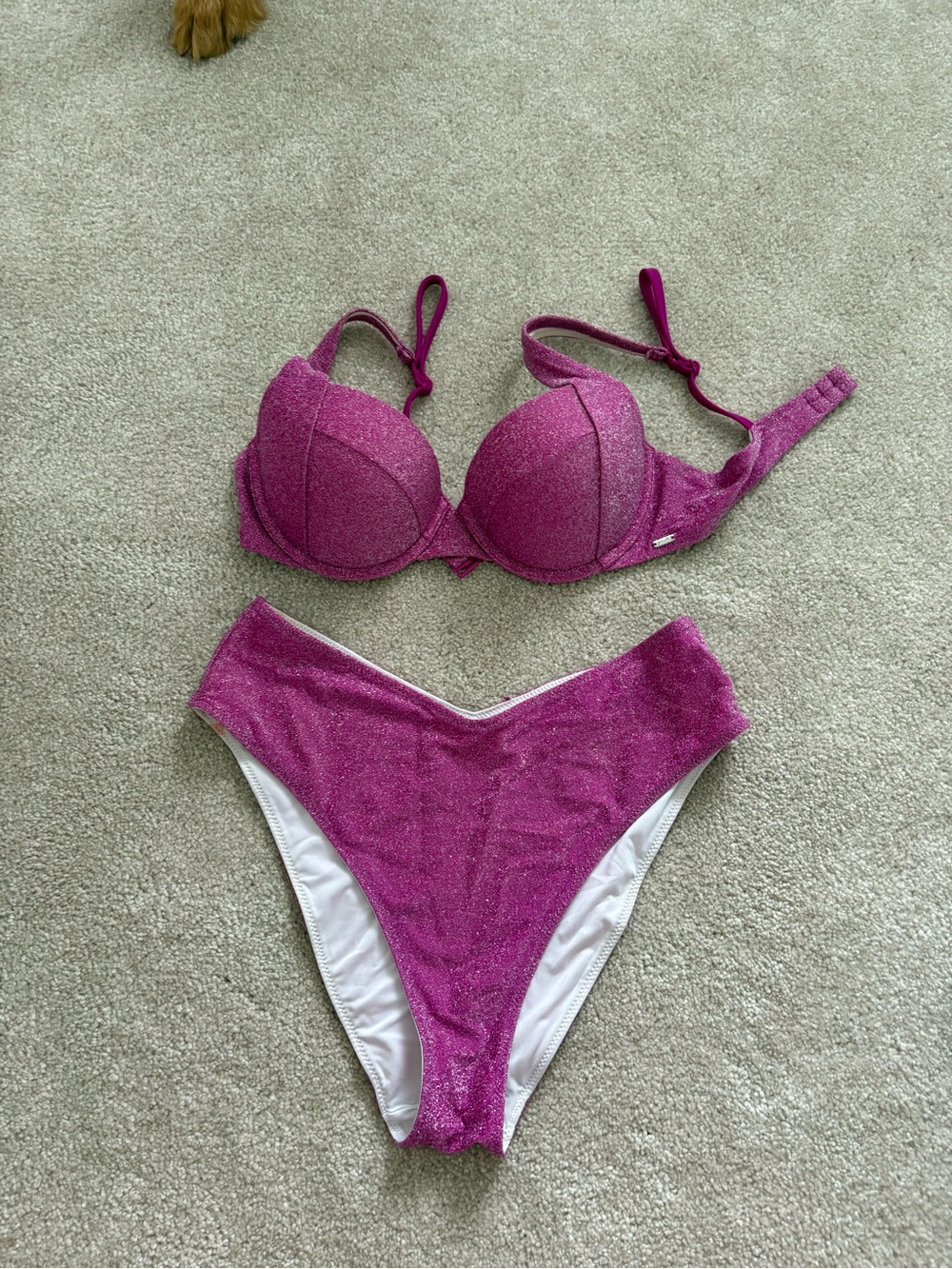 Victoria's Secret Sparkly Fuchsia Bikini Set